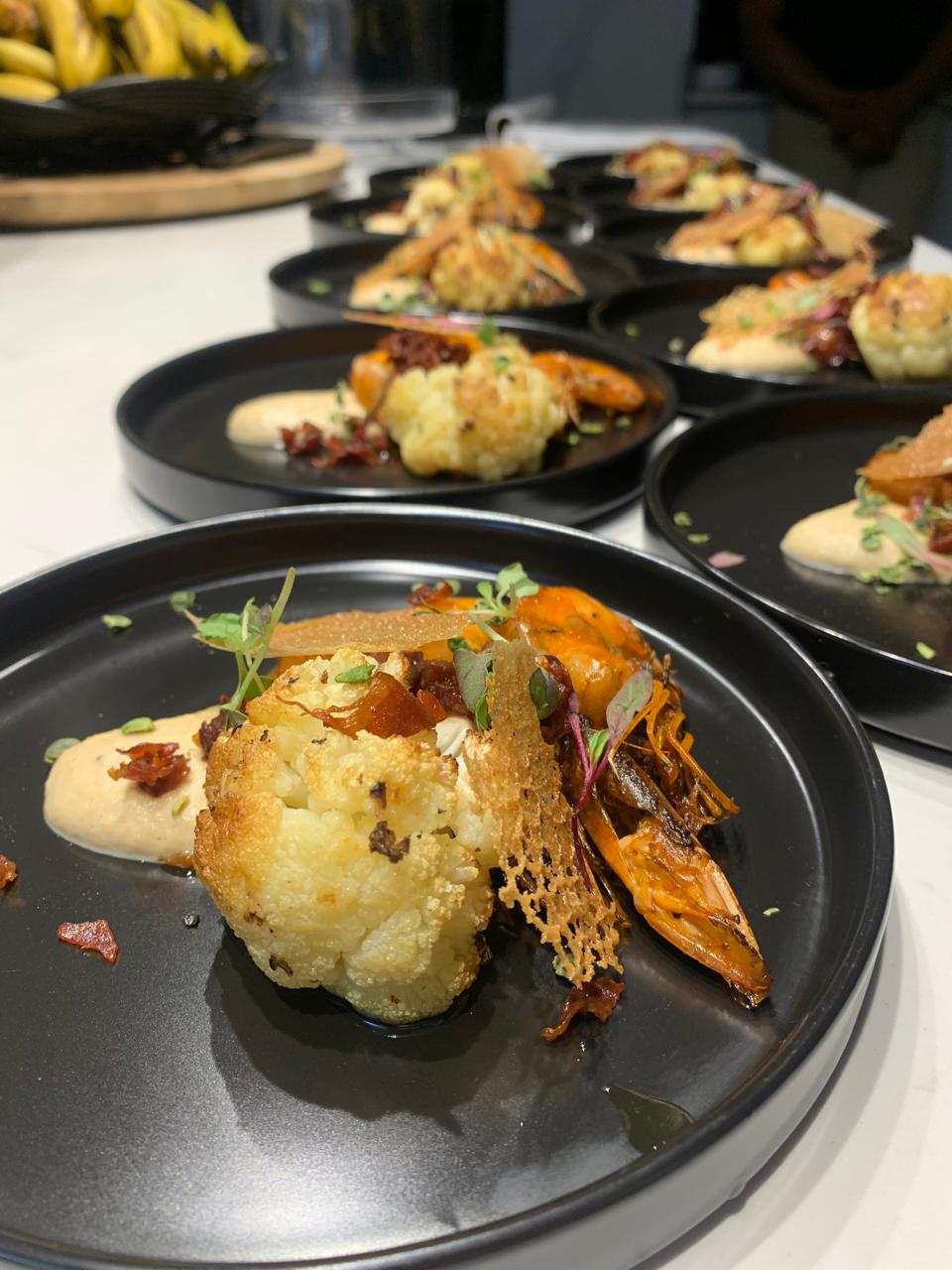 Prawns with cauliflower
